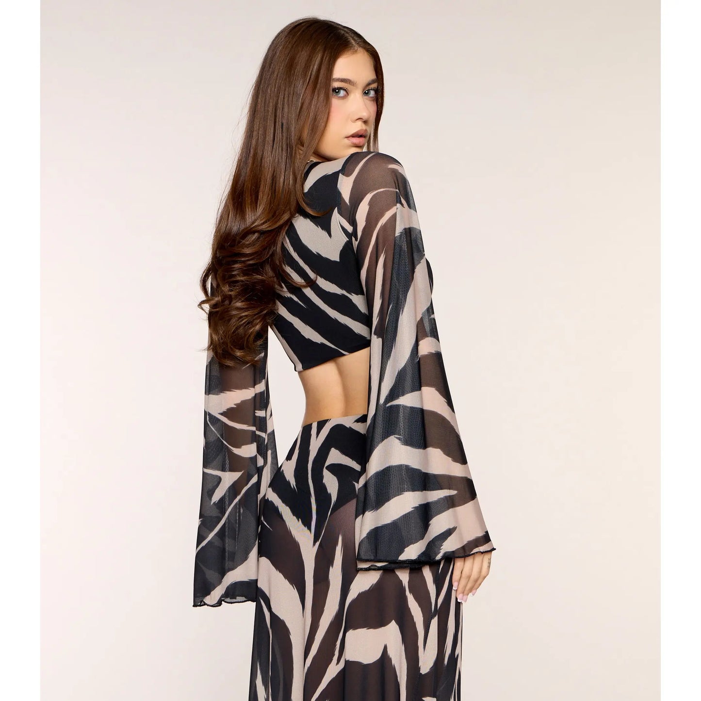 Wild Side Zebra Print Tie-Front Top