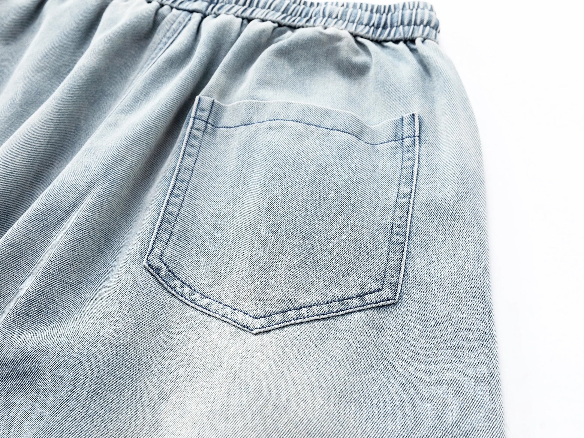 Menswear Baggy Jorts - Men'S Denim Shorts with Elastic Drawstring Waistband, Loose Fit, Knee-Length, plus Sizes, Casual Street Style for Spring Summer, Ideal for Workouts & Everyday Wear, Men'S Jorts, Oversize, Polyester, Clothes, Oversized